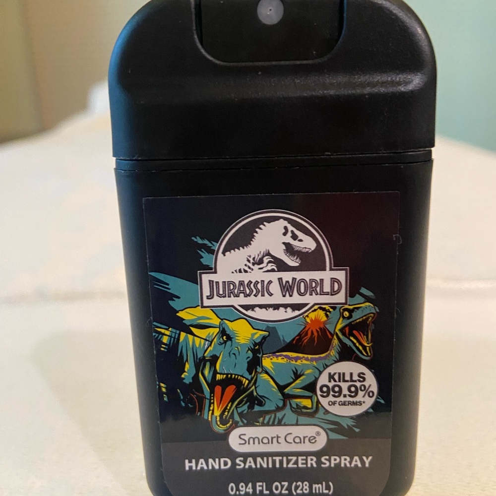 Jurassic World Dinosaur Hand Sanitizer Spray Smart Care Size 0.94 oz Black